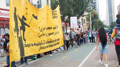 October 17, 2022, march in Bogotá, Colombia supporting uprising in Iran.