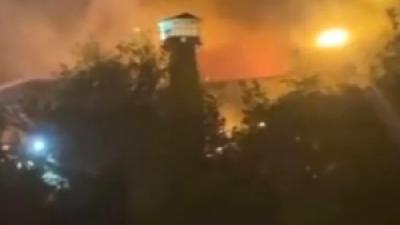 Fire in Evin Prison, Iran, October 15, 2022.