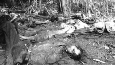 Victims of guerrilla attack on village of El Mozote, 1981.
