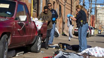 Homeless immigrants swept off El Paso’s streets by Border Patrol agents, January 2023.