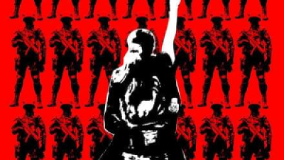 Iran poster about women’s struggle against oppression.