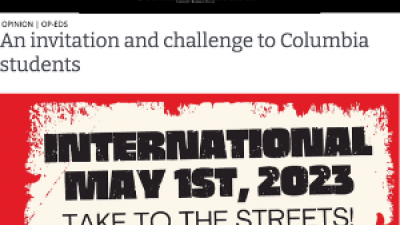 Op-ed in Columbia Spectator: An invitation and challenge to Columbia students, by Raymond Lotta and Larry Everest