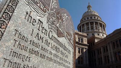 Ten Commandments carved into monument in Texas.