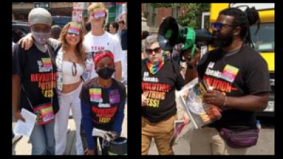 Chicago Revolution Club had a crew at Pride Fest, and saturated the community around the Organizing Center with the broadsheet “We Are The Revcoms.”