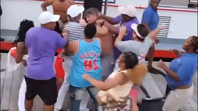 Screengrab from a video of the Montgomery docks incident