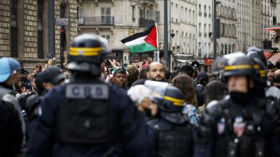  Paris, France: Pro-Palestinian demonstration, October 14, 2023.