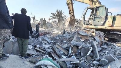 Rubble after a U.S. airstrike on al-Qaim, one of 85 airstrikes on Iraq, February 3, 2024.