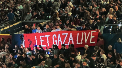During the NBA All-Star weekend in Indianapolis February 17-18, protesters raised “Let Gaza Live” and “Ceasefire Now” banners.
