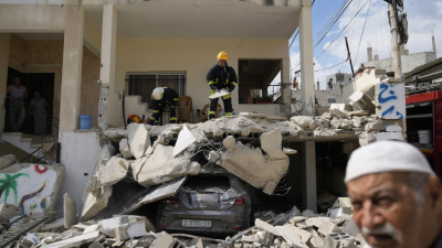 Rubble from Israeli airstrike on homes in the West Bank refugee camp of Nur Shams, Tulkarem, August 29, 2024.