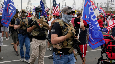 Trump supporters armed to intimidate vote counting in Arizona, November 6, 2020.