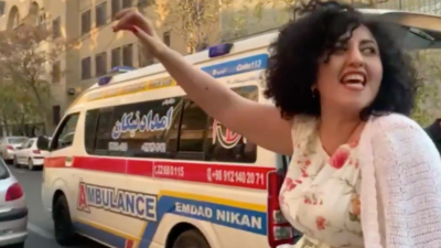 Screengrab from Narges Mohammadi @nargesfnd video on X