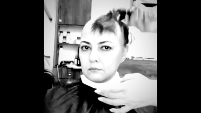 In protest of the Chastity and Hijab law, Iranian actress Anahita Hemmati posted photos of her shaved head on social media and said being a woman in Iran is “nothing but torment and humiliation.” Photo @anahitahemmati