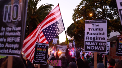 Protest by Refuse Fascism NorCal on July 4