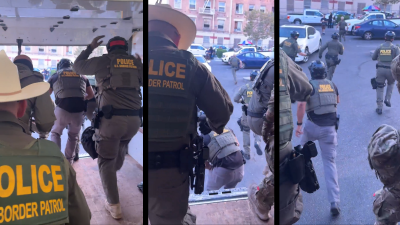 Border Patrol agents pulled up to Home Depot in the MacArthur Park area of Los Angeles and began chasing and grabbing people, August 6, 2025.