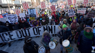 Thousands protest Federal immigration agents in downtown Minneapolis, January 23, 2026.