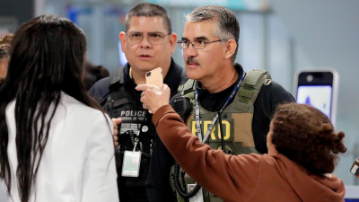 ICE agents at the Houston Airport, March 23, 2026.