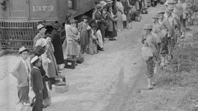 Japanese rounded up for detention, 1942
