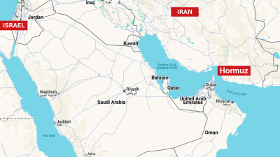 Map with Iran and Israel labelled