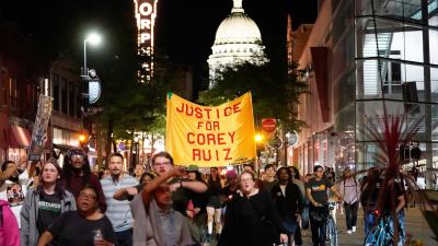 Protest for Corey Ruiz, murdered by police, Madison, WI, July 23, 2026.
