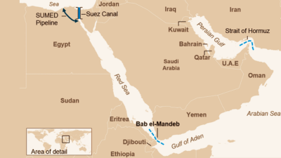 Map of Bab el-Mandeb & Strait of Hormuz