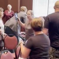 Chaotic school board meeting in Loudon County, Virginia.