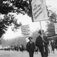 Thousands march in Washington, DC against lynching and for civil rights, 1922.