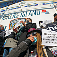 Protesters at Riker's Island 