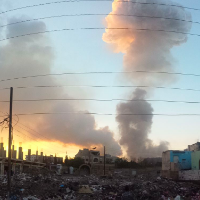 Explosion over a city