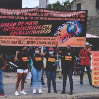 May Day march in Cartagena, Colombia