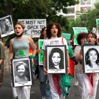 New York City RU4AR students hold signs of victims at Union Square.