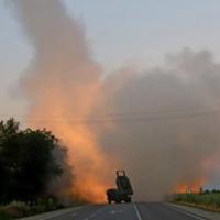 A rocket being fired