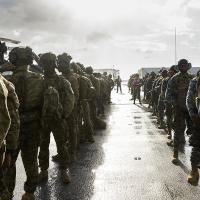 International coalition of armed forces practice drills in Rim of the Pacific.