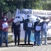 Bogota, Colombia, protest at Iran Embassy, December 25, 2022.