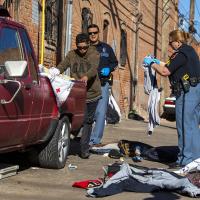 Homeless immigrants swept off El Paso’s streets by Border Patrol agents, January 2023.