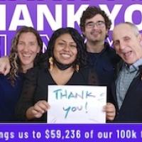 Thank you. Together we met and matched our fundraising goal