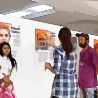 From Quemar la jaula: Exposition of Iranian prisoners’ faces and stories, in Cali, Colombia.