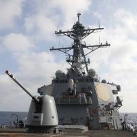 Guided missile destroyer USS Milius in China South Sea.