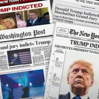 Newspaper headlines on Trump's indictment