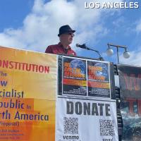 Los Angeles, May First, Andy Zee speaking. 