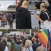 Revcoms at protest and counter-protest