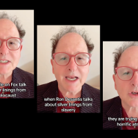 Stuart Rojstaczer, on TikTok, refutes claims by both Ron DeSantis and Fox News about slavery and the Holocaust.