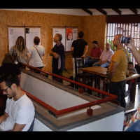 Cali, Colombia: Performance and exposition featuring political prisoners in Iran, September 14, 2023.