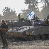 Israeli tanks on border of Gaza, October 20, 2023.