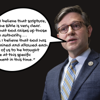 “I believe that scripture, the Bible is very clear. That God raises up those in authority.... And I believe that God has ordained and allowed each one of us to be brought here at this specific moment in this time.”