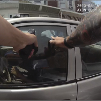 Screengrab of body cam showing Philadelphia cops murdering Eddie Irizarry, August 14, 2023.