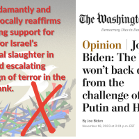 Biden adamantly and unequivocally reaffirms unstinting support for Israel—for Israel’s genocidal slaughter in Gaza and escalating campaign of terror in the West Bank.