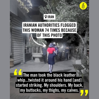 Graphic from Amnesty Iran social media post of woman without hijab
