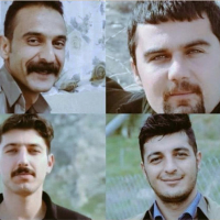 Clockwise from top left: Mohsen Mazloum, Vafa Azarbar, Mohammad (Hajir) Faramarzi, Pejman Fatihi.