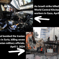 An Israeli strike killed seven World Central Kitchen aid workers in Gaza, April 1, 2024. Israel bombed the Iranian consulate in Syria, killing seven Iranian military officials, April 1, 2024.