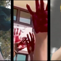 Screengrabs from Narges Mohamadi video